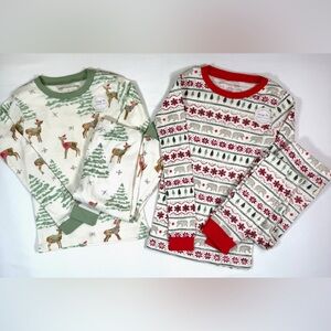 NWOT BURTS BEES KIDS Girls Organic Cotton Snug Fit Holiday Pajama Set Size 6 NEW
